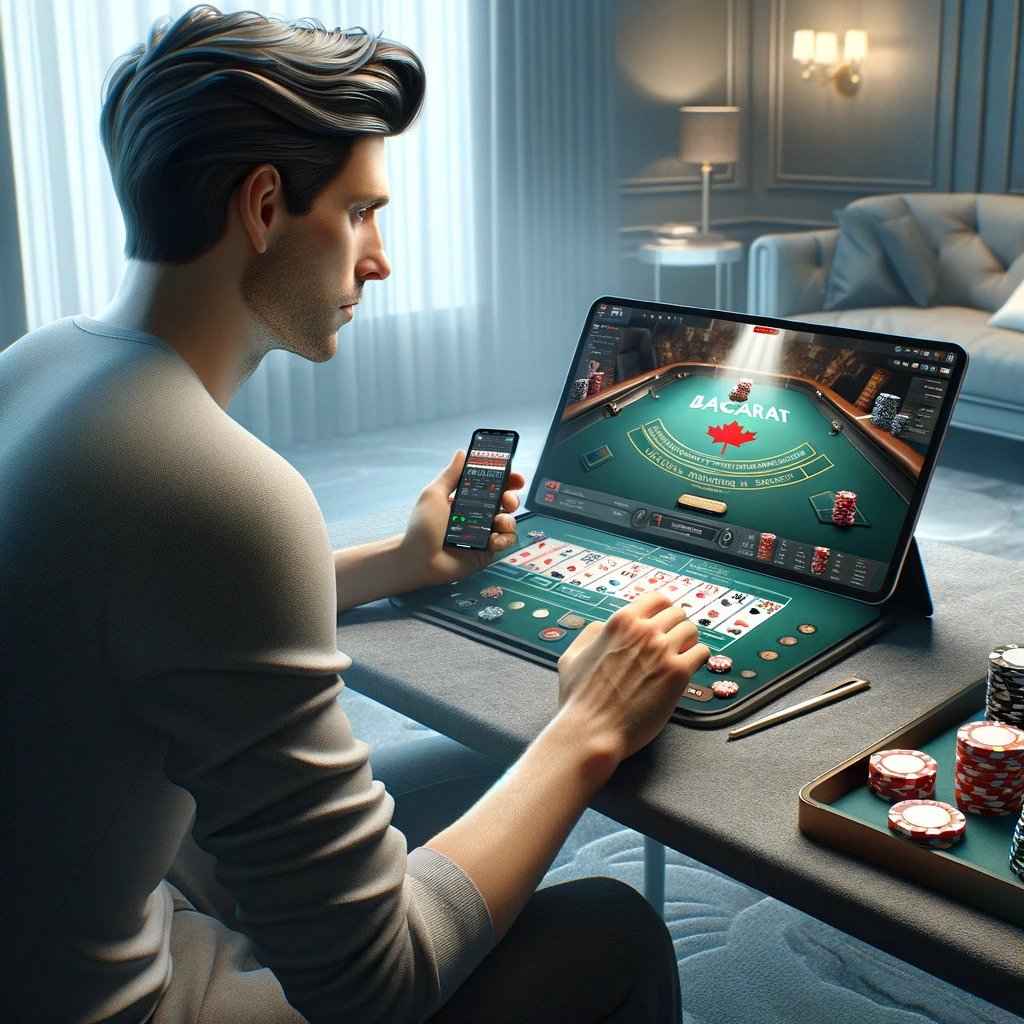 Playing baccarat at an online casino